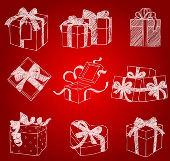 手绘圣诞礼物图片