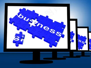 监视器上显示公司的交易业务