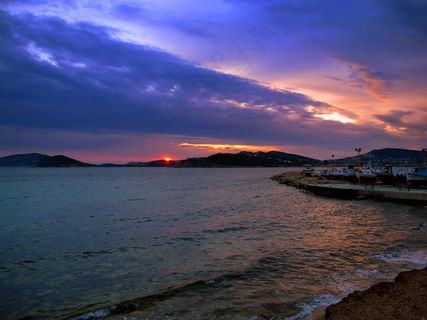 海岸落日风光图片