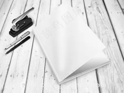 白色精装画册样机