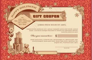 复古优惠券图片