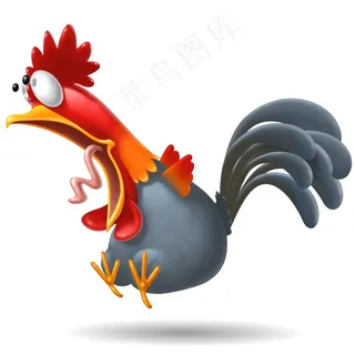 做惊讶表情的公鸡图片