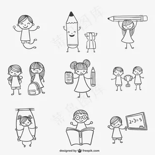 卡通人物扁平化可爱各种职业矢量素材