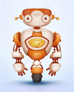 时尚卡通机器人怪兽设计矢量素材