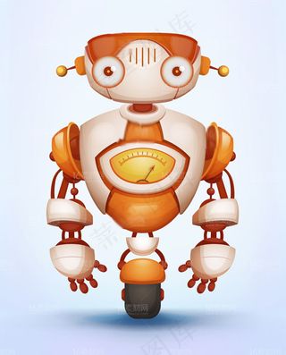 时尚卡通机器人怪兽设计矢量素材
