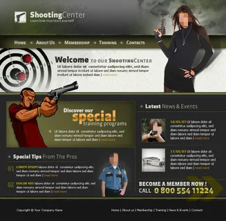 射击中心网页psd模板