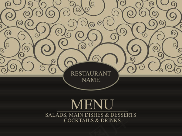 西餐菜单封面矢量素材