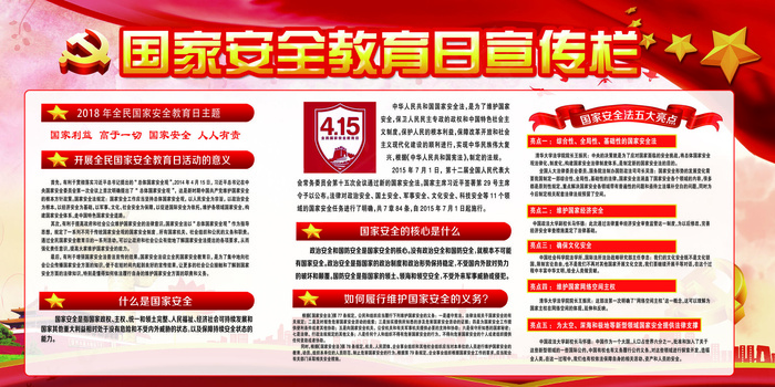 全民国家安全教育日展板设计