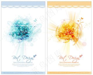 梦幻贺卡背景花纹