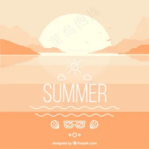 落日的夏日风景