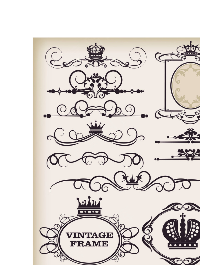 欧式花边复古边框矢量素材