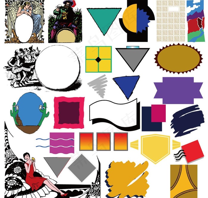 广告看板古典人物几何图片
