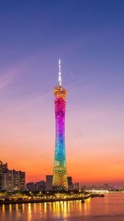 美丽的广州塔夜景高清摄影图片