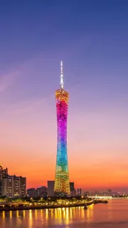美丽的广州塔夜景高清摄影图片 美丽的广州塔夜景高清摄影图片