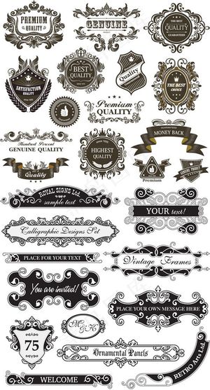 欧式花纹边框矢量素材