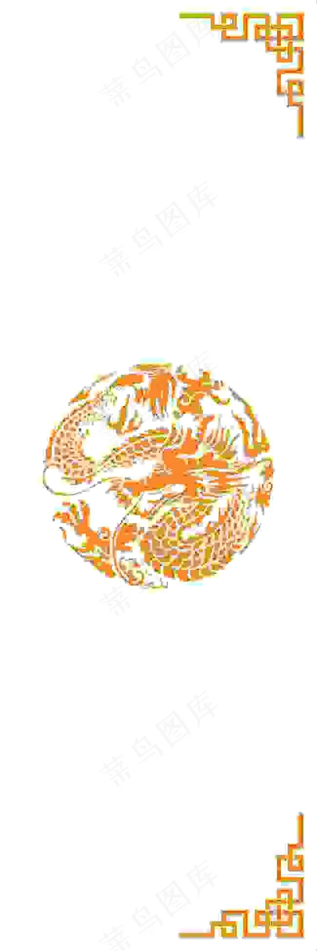 拉门玻璃金漆艺花纹cdr矢量模版下载