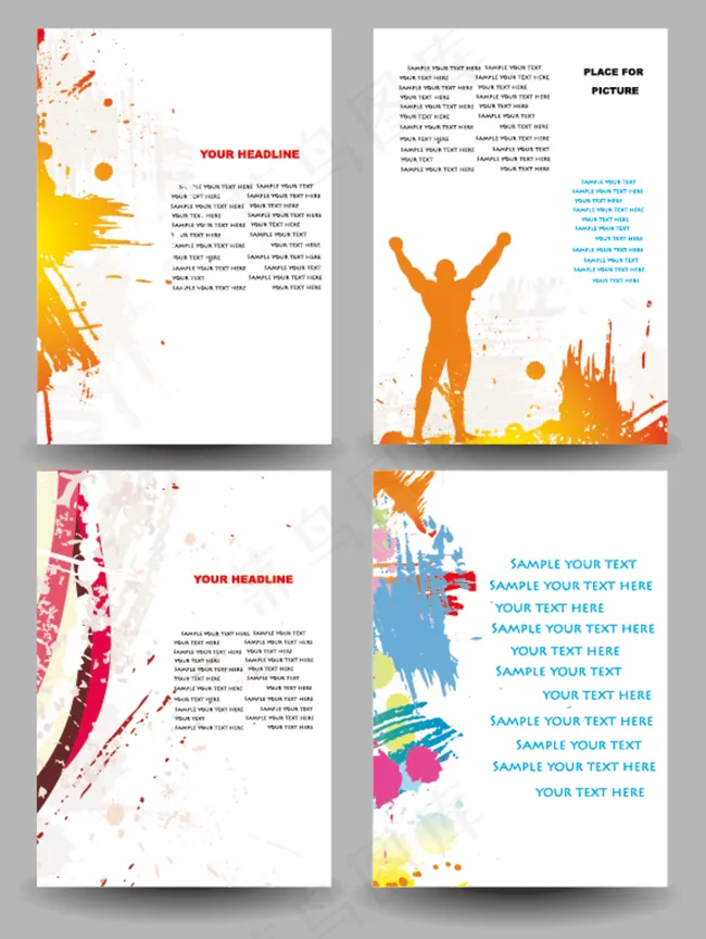 本子封面设计图片ai矢量模版下载