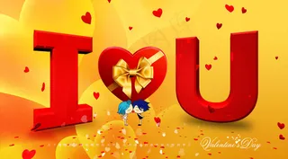 浪漫童话故事情人节横幅PSD