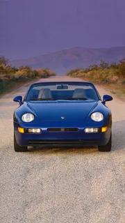 蓝色保时捷跑车高清摄影图片