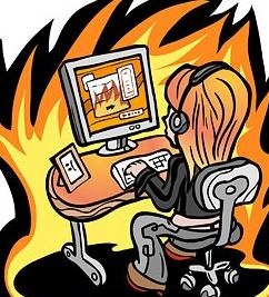 互联网的女性矢量素材