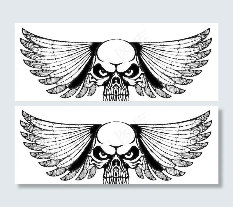 骷髅头图片ai矢量模版下载