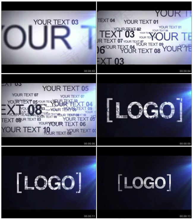 文字逐渐汇聚成logo标志 AE模...