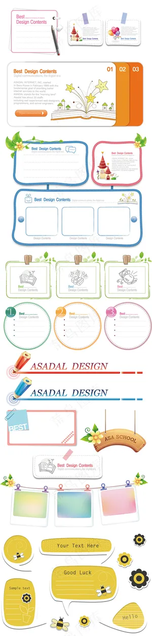 卡通线条对话框矢量素材