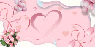 唯美浪漫婚礼签到海报背景展板素材