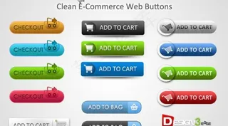 多款实用购物车按钮PSD素材下载
