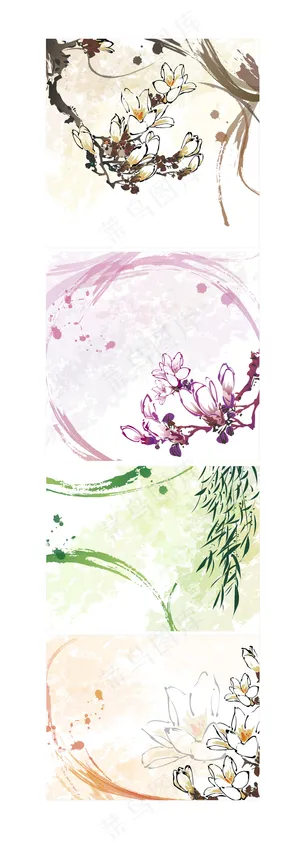 春夏秋冬唯美花矢量素材 春夏秋冬唯美花矢量素材