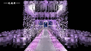 紫色主题婚礼（源文件为物料的平面设...
