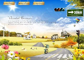 高清英伦风秋季乡村公路