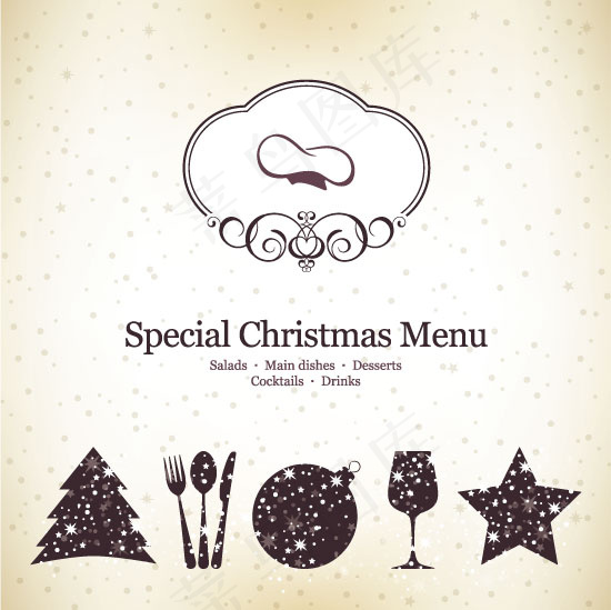 圣诞节菜单封面矢量素材