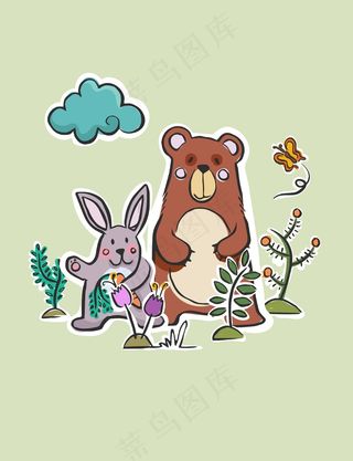 卡通动物装饰画