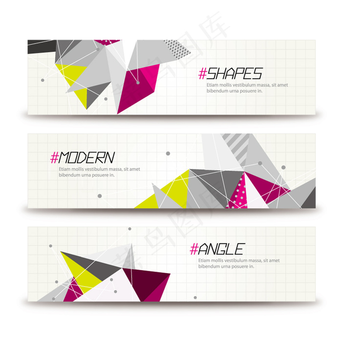 抽象三角装饰banner矢量素材eps,ai矢量模版下载
