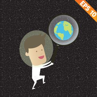 太空中的卡通人物