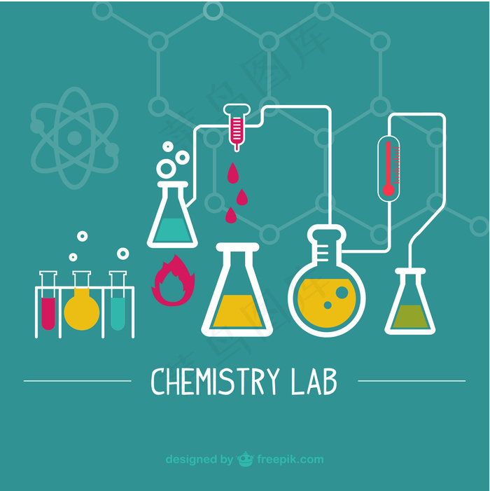 科学实验室的插图ai矢量模版下载