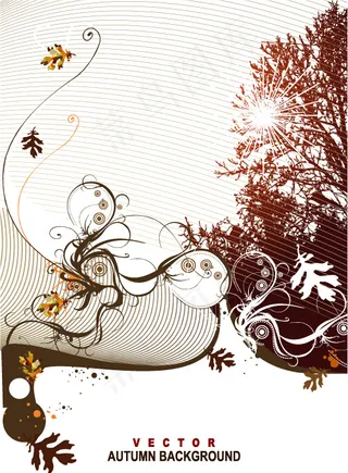 阳光树林花纹背景