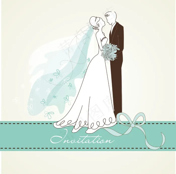 老式婚礼背景eps,ai矢量模版下载