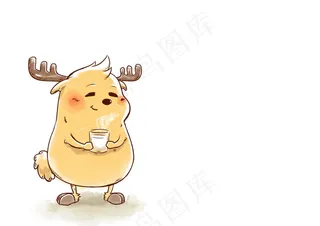 鹿小漫手绘壁纸热奶茶