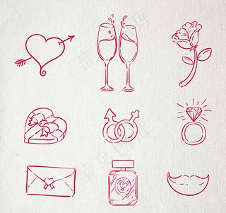 红色情人节图标图片