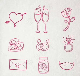 红色情人节图标图片