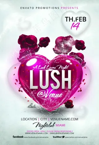 情人节海报模板下载