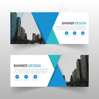 蓝色旗帜，几何图形