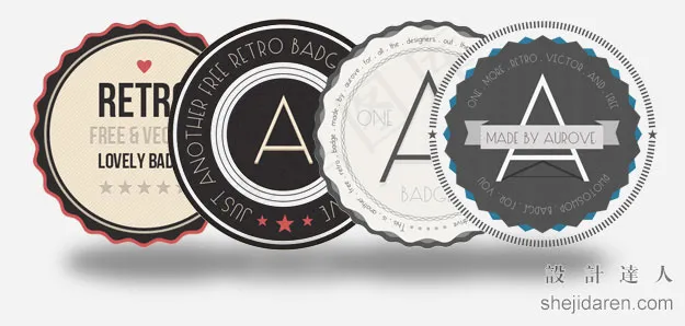 高质量徽章素材psd模版下载