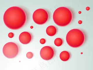 红色3D立体圆球矢量素材