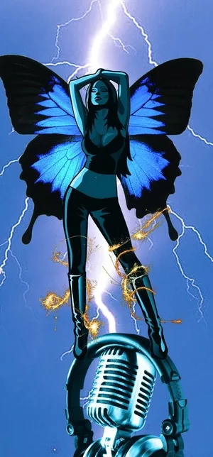 电光中的蓝色精灵图片