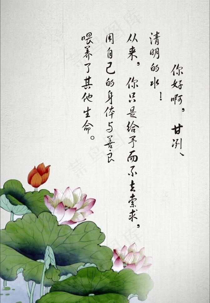 中国风水墨荷花图片