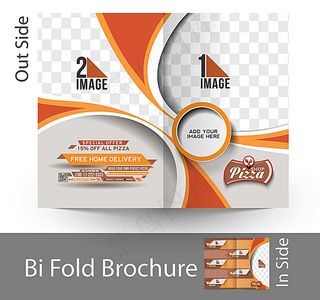 橙色动感线条折页设计