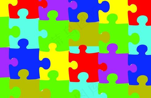 彩色拼图图片